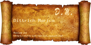 Dittrich Marica névjegykártya